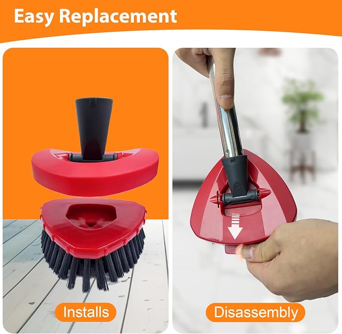 Fatmass Upgraded Spin Mop Replace Scrub Mop Brush Compatible with O Cedar 2 Tank RinseClean, Great for Kitchen, Deck, Bathroom and Shower Floor Scrubber (1 Pack)