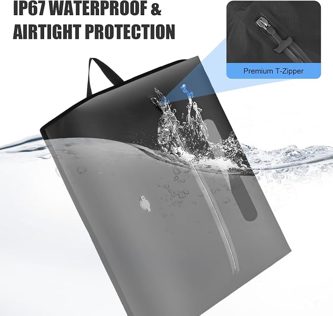 3PCS Vacuum Bags for Travel with Pump, 33L Large Vacuum Travel Bags with Pump, Reusable Vacuum Compression Bags, IP67 Waterproof Airtight Travel Bags for Luggage, Backpack & Suitcase, Black