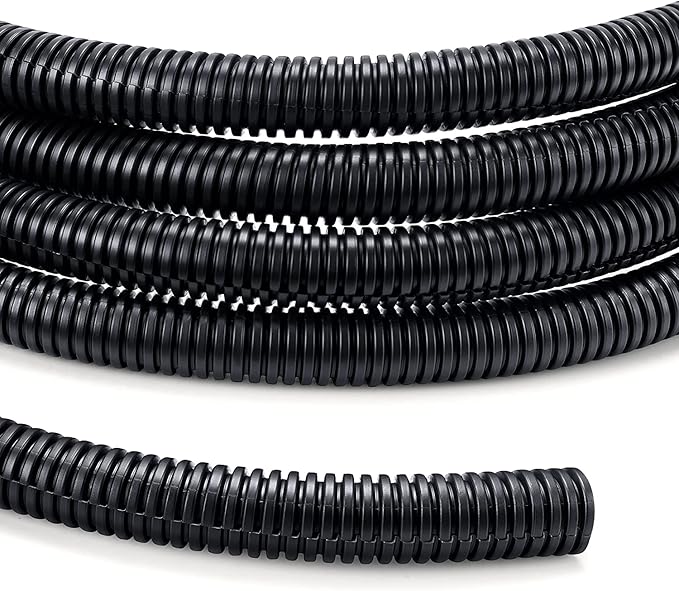 Wire Loom 1/4 inch 10ft, Split Loom, Outdoor Cord Protector | Flexible Wire Conduit Automotive, Wire Protector Tubing, Black