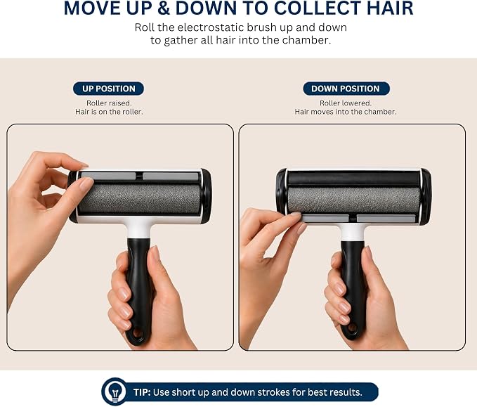 Pet Hair Remover Roller, Reusable Lint Roller for Pet Hair, Cat & Dog Hair Remover for Furniture, Couch, Carpet, Car, Bedding and Clothes, Portable Eco-Friendly Fur Remover