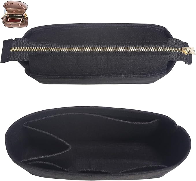 Bag Organizer, Bag Shaper Purse Insert Felt Organizer Fit in NeoNoe Noé and other Bucket Bags - black