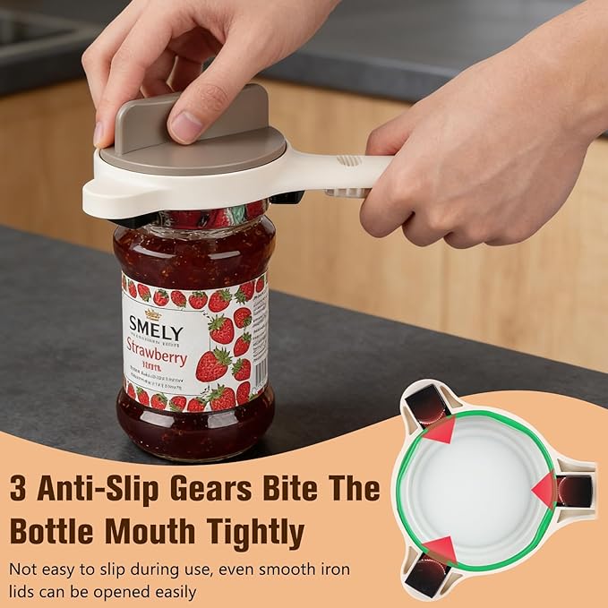 4 in 1 Multi-Purpose Jar Opener, Adjustable Stainless Steel Jar Opener, Adjustable Jar and Bottle Opener, Multi Size Lid Tool for Jars Cans Wine Bottles, Home Kitchen Helper (1pcs)