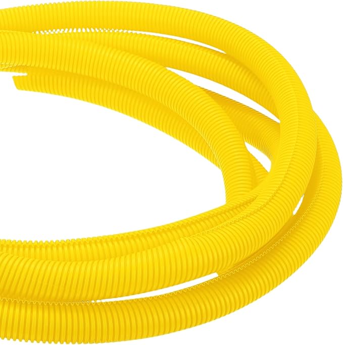 DMiotech 20ft Wire Loom Split Tubing 1 1/4 Inch(31.8mm) ID, Cord Protectors from Pet Flexible Conduit Cable Management for Office Home Garden, Yellow