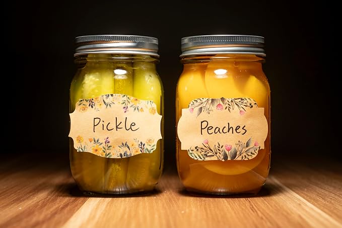 (250pc/Roll) 2" Label Stickers for Jars and Lids | Pantry, Mason Jar, Canning, Spice, Bottle Labels (Garden 2x3)