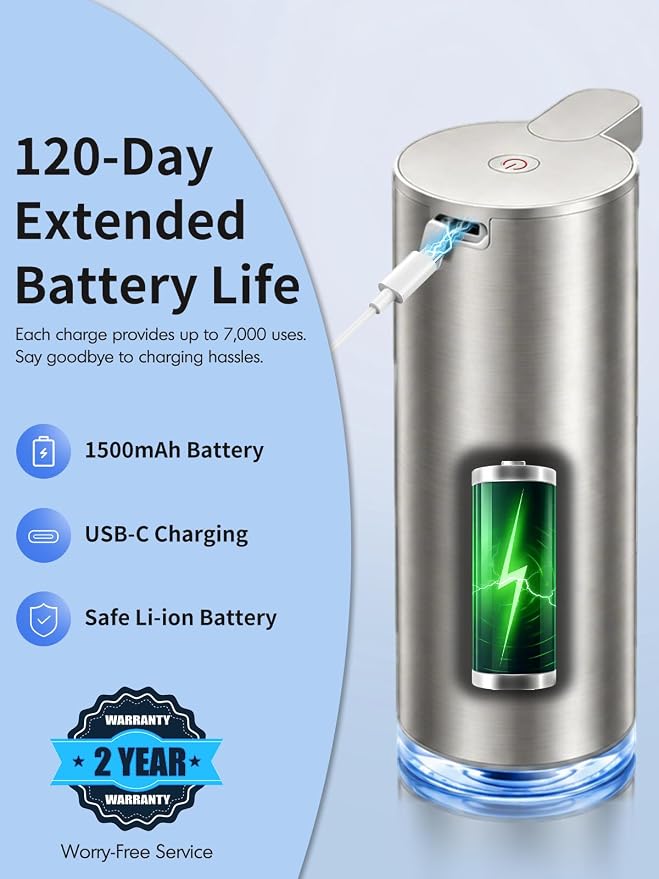 Automatic Soap Dispenser Touchless Foaming: Stainless Steel Free Touch