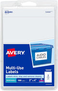 Avery® Printable All-Purpose Removable Labels, 2" x 4" White, Write or Print, Great for Organization Projects, 100 Customizable Blank Labels (5444)