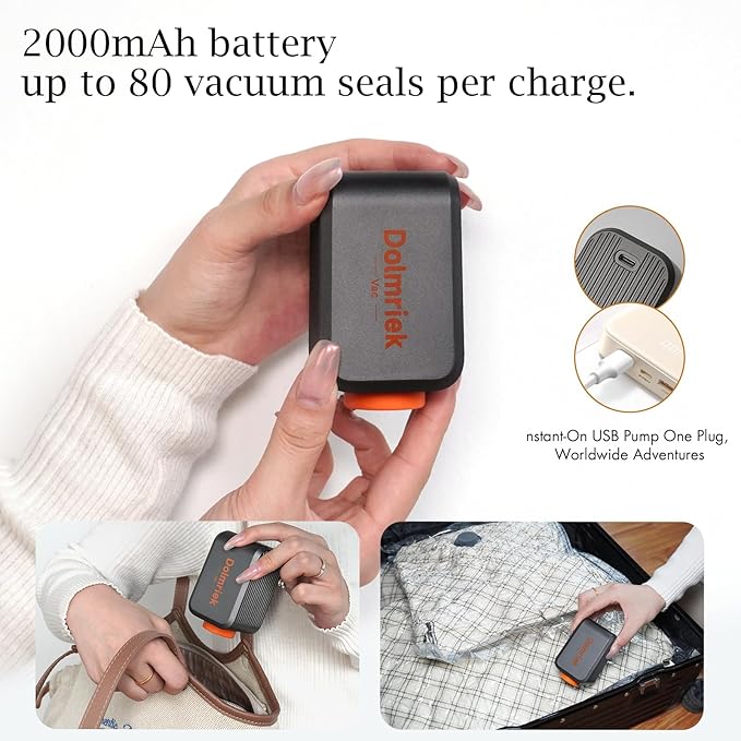 Travel Vacuum Storage Bags with USB Electric Pump, 15 Pack Compression Seal Bags for Luggage and Suitcase, Space Saver for Clothes and Clothing