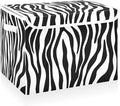 CaTaKu Large Fabric Storage Bins With Lids, Black White Zebra Print Storage Boxes With Handles for Organizing Clothes, Collapsible Storage Cube Bins Baskets for Shelves