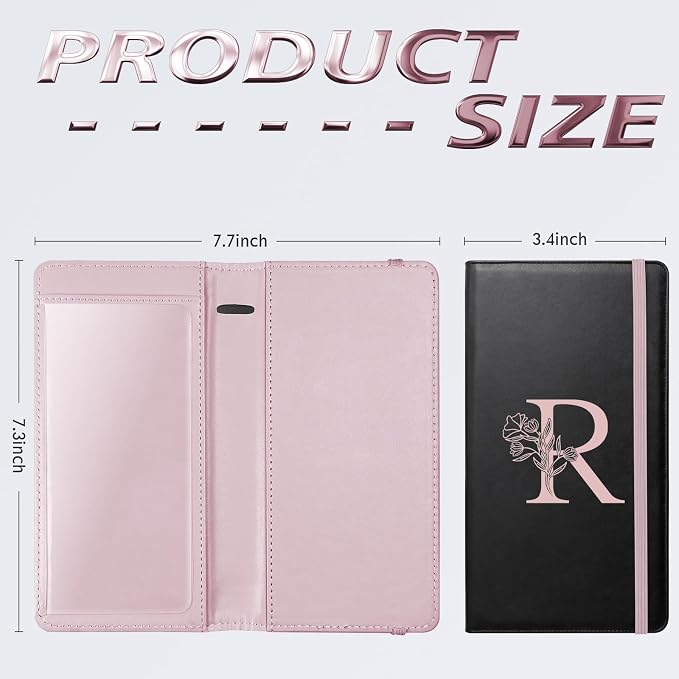 Letter Checkbook Cover, RFID Blocking Checkbook, Duplicate Checks with Pen Holder, Cards Slots, Multi-Functional Checkbook Holder for Personal and Business Checks