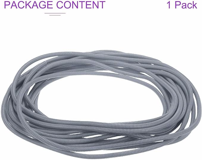 DMiotech 50ft Wire Loom Split Tubing 1/4 Inch(6.4mm) ID, Cord Protectors from Pet Flexible Conduit Cable Management for Office Home Garden, Gray