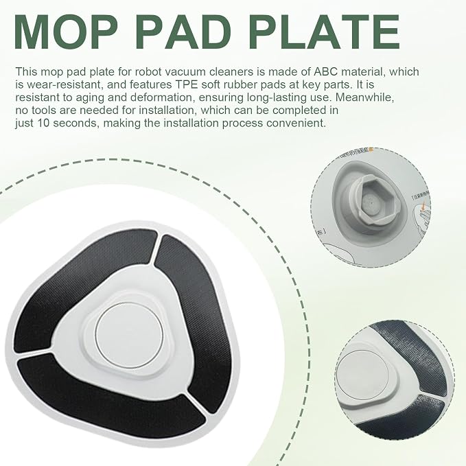 Mop Pad Plate for Narwal Freo X Ultra, Freo, Freo Pro, Freo Z10, Freo Z Ultra Robot Vacuum Cleaner, Freo Z10 Accessoires 2 Mop Pads, 2 Mop Pad Holders, 4 Pcs Replacement Parts