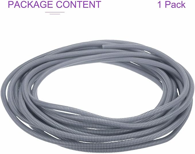 DMiotech 50ft Wire Loom Split Tubing 3/8 Inch(9.5mm) ID, Cord Protectors from Pet Flexible Conduit Cable Management for Office Home Garden, Gray