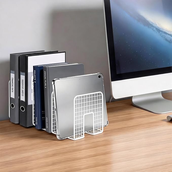 DAWASAPAT Vinyl Record Storage Holder Stand Vinyl Coated Metal Wire Rack Tabletop Magazine Holder Rack, Record Storage, Album Storage Rack Sorter Organizer for Home Office school