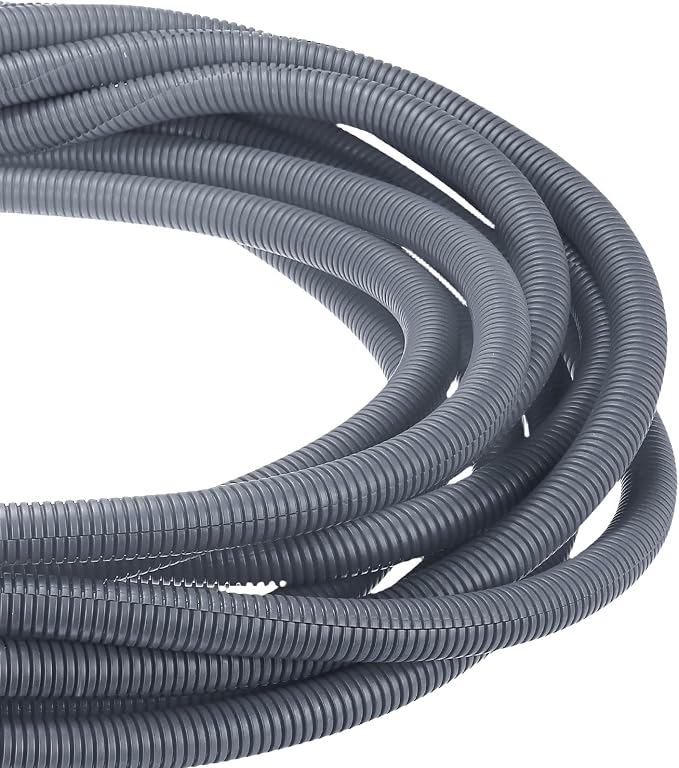 DMiotech 20ft Wire Loom Split Tubing 3/4 Inch(19.1mm) ID, Cord Protectors from Pet Flexible Conduit Cable Management for Office Home Garden, Gray