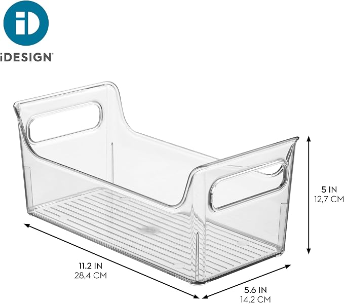 iDesign Plastic Condiment Organizer with Handles, Clear | For Fridge, Made in USA
