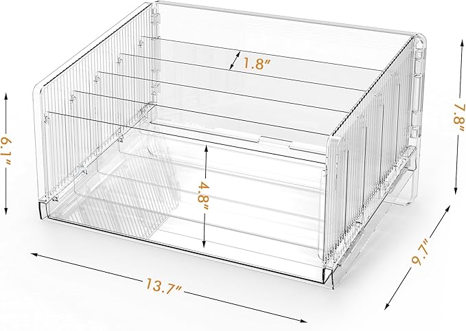 File Sorter Organizer, 5 Sections Acrylic Letter Tray for Desk, Mail Organizer Letter Holder for Envelopes, Mail, Electronics 1Pack