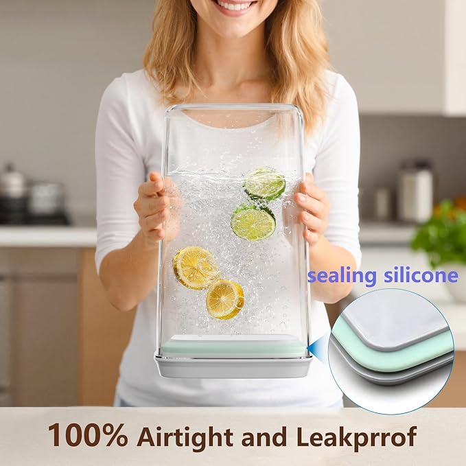 Melovom Pop Airtight Food Storage Containers Set with Lids, Large 4.2Qt/4L Food Containers with Scoop, Kitchen Pantry Organization and Storage, BPA Free Stackable Cereal Container (2 * 4.2Qt)