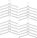 Space Saving Hangers for Clothes 4 Pack Closet Storage | Heavy Duty Non-slip Foam Padded, Detachable Design. Fits Shirts, Coats, Suits. Perfect Storage for Dorms & Apartments Grey