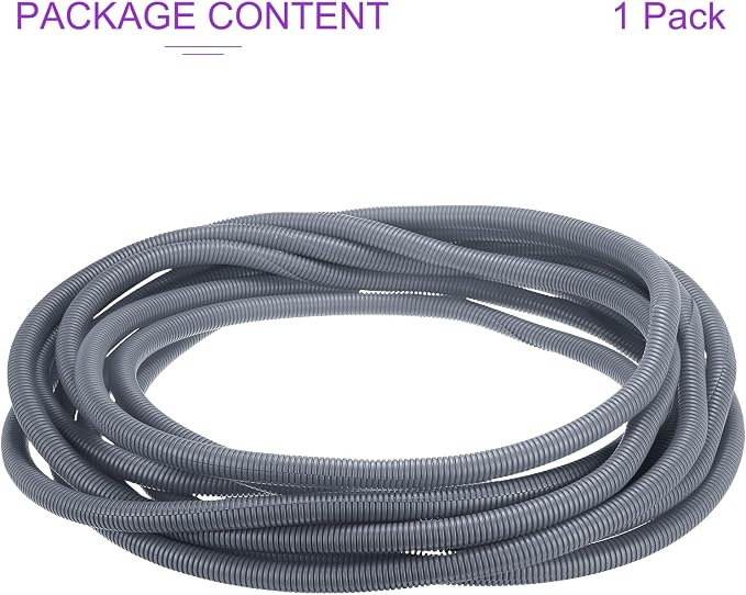 DMiotech 20ft Wire Loom Split Tubing 3/4 Inch(19.1mm) ID, Cord Protectors from Pet Flexible Conduit Cable Management for Office Home Garden, Gray