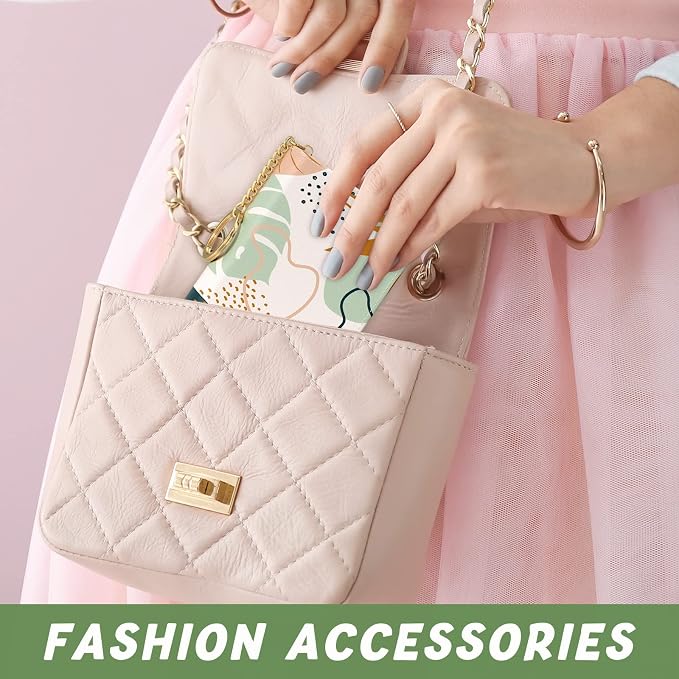 Aiawoxc Credit Card Holder for Women, Small RFID Wallet Slim Leather Card Organizer Case with Zipper and Keychain, Boho Leaves
