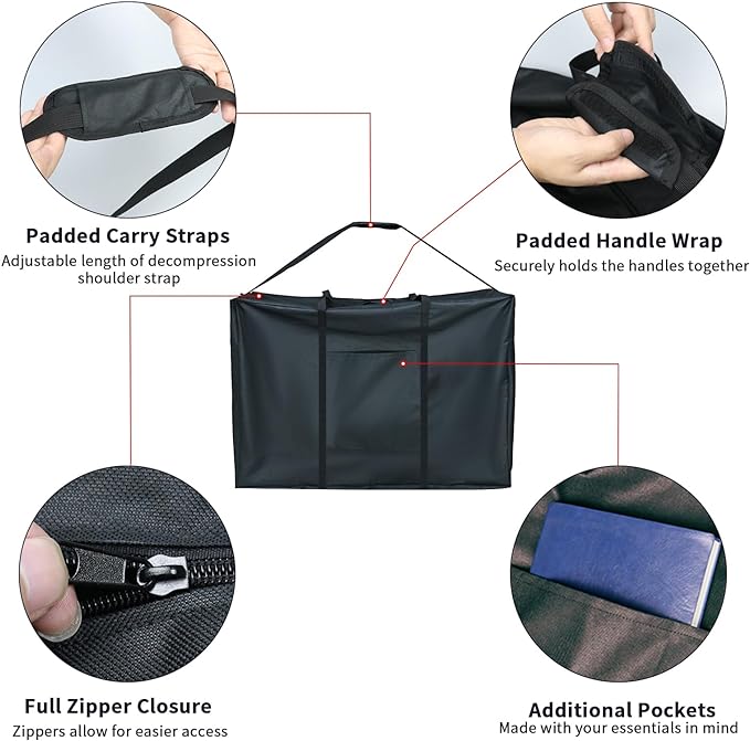 Rollator Travel Bag - Waterproof Wheelchair Bag for Folding Walker Compact Wheelchair Transport Chair Portable Large Duffel Bag Carry Case for Car and Airplane Traveling,32" Lx10 Wx37 H