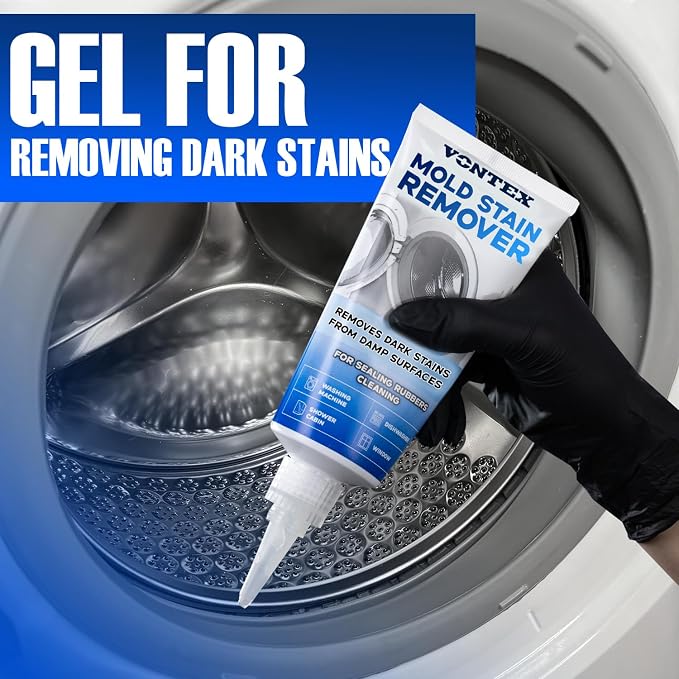 VONTEX Mold Stain Remover Gel - Grout Cleaner for Shower, Bathroom Tile, Silicone, Caulk and Washing Machine Rubber Seals - Bathroom Surface Cleaner, 6 oz
