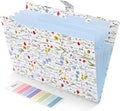 SKYDUE Accordion File Organizer, Floral Expanding File Folders with 5 Pockets, Cute Document Organizer for Paper Bills Receipt Storage, School Office & Hospital Supplies Letter/A4 Size Fresh White