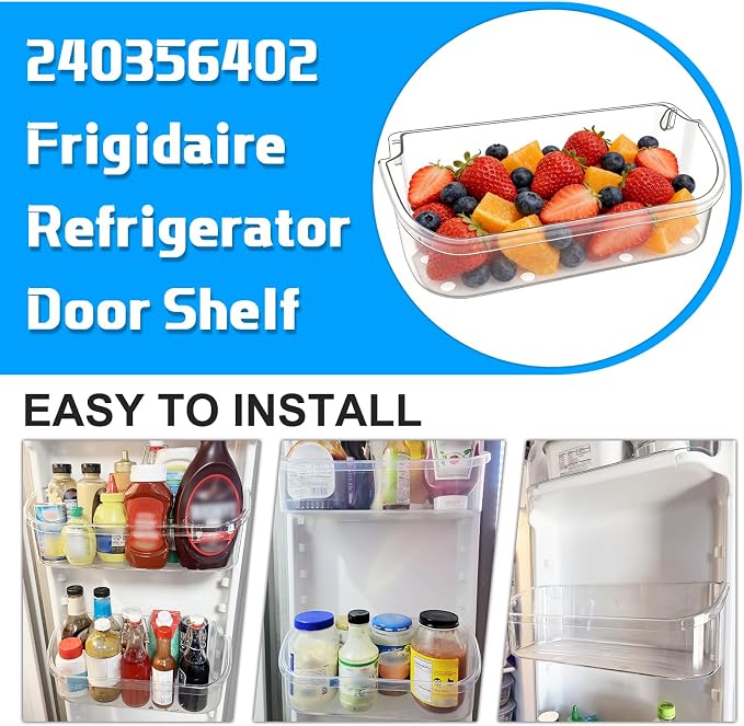 [2 PACK] UPGRADED FFSS2615TS0 LFSS2612TF0 LFSS2612TE0 LFSS2612TP0 LFSS2612TF4 FFSS2615TS2 FGHS2631PF4A Refrigerator Door Bin Compatible with Frigidaire Door Shelf 240356402 Refrigerator Door Shelves