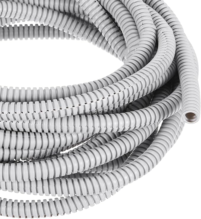 DMiotech 20ft Wire Loom Split Tubing 1/4 Inch(6.5 Mm) ID, Cord Protectors from Pet Flexible Conduit Cable Management for Office, Home, Garden, Gray
