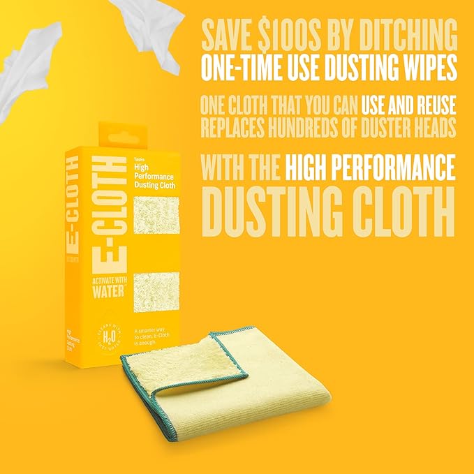 E-Cloth High Performance Dusting Cloth, Reusable Premium Microfiber Cloth for Dusting, 100 Wash Guarantee, 1 Pack