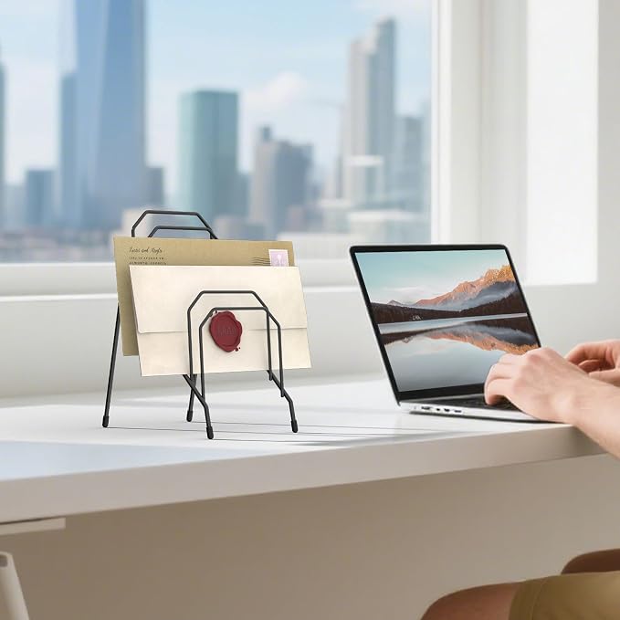 Gawerk Incline Desk Mail Organizer Letter Holder with 6-Section 2 Pack