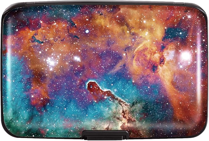 Coco Rossi Credit Card Holder RFID Aluminum Small Mini Wallet Women | Metal Wallet, Business Cards Holder, ID Case, Slim Sleeves, Womens Girls Gift, Carry Proof Wallets for Travel, Space