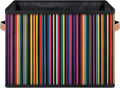 Mexican Stripes Closet Storage Bin, Foldable Storage Baskets for Shelves, Decorative Shelf Organizer Colorful Fabric Cube Bin for Living Room Bedroom Home Dorm
