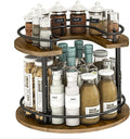 2 Tier Lazy Susan Organizer,2-Tier Spinning Spice Rack with Stable Carousel Base & 4 Height Settings for Cupboard Kitchen Countertop Dining Table Cupboard (Round)