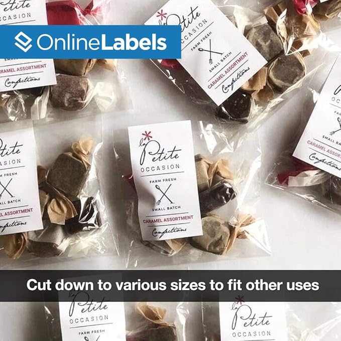 Full Sheet Labels - 8.5 x 11 - Pack of 25 Labels - Inkjet/Laser Printers - Vertical Back Slit for Easy Peeling - Online Labels