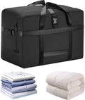 Upgrade Moving Bags Heavy Duty Extra Large, College Packing Bags for Moving Clothes, Moving Supplies & Boxes with Zippers and Handles, Storage Bags Moving Totes Camping Essentials (black, 74L)