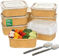 55Pcs 30oz Disposable Meal Prep Containers with Lids and Sporks | Disposable Food Containers, Leak-Proof, Microwave & Freezer Safe, Meal Prep Bowls Ideal for Takeout, Lunch Containers, Soup