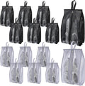 12 Pack Waterproof Shoe Bags for Travel, Portable Shoes Organizer with Zipper, Black and Grey Shoe Pouches for Men and Women