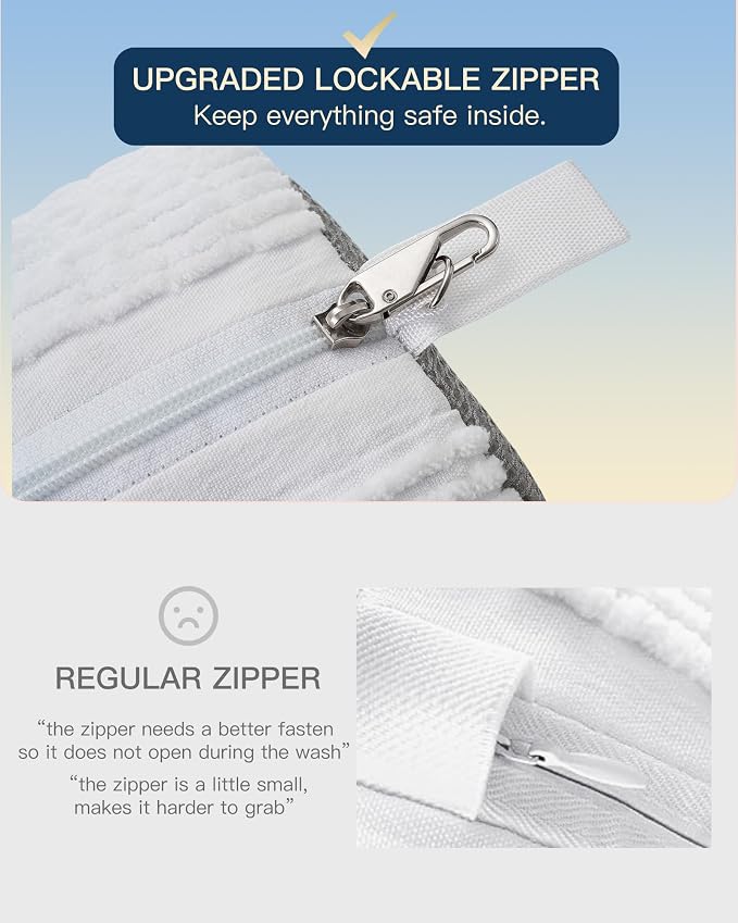 2 PCs Shoe Washing Machine Bag, Upgraded Lock-Zipper Design, 360° Deep Clean for Sneakers, Tennis Shoes and Slippers, Quiet Shoe Laundry Bag for Washer and Dryer (2 PACK)