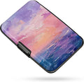 Credit Card Holder RFID Aluminum card case sunset mini Wallet Women Men | ABS Business ID Case,Hard Case Large Capacity 6 Slots, Waterproof Durable ，Secure Closure Slim Small Credit Card Protector