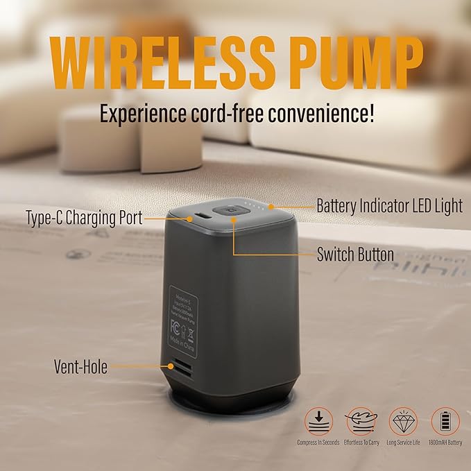 Rechargeable Wireless Pump Travel Vacuum Bags, 10 Pack Portable Storage Bags for Travel and Home, Compression Packing Seal for Clothing, Clothes, Blankets, Luggage, Suitcase
