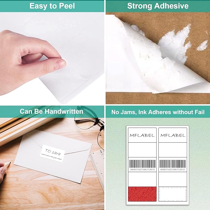 MFLABEL 2x4 Shipping Address Labels - 10-UP, 3000 Count, 300 Sheets for Printer - Internet Mailing Stickers, 2" x 4" FBA Labels for Laser/Inkjet Printer