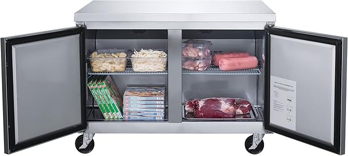 Commercial Undercounter Freezer, ETL Stainless Steel 36" W 8 cu.ft.. -8°F to 0°F 0976