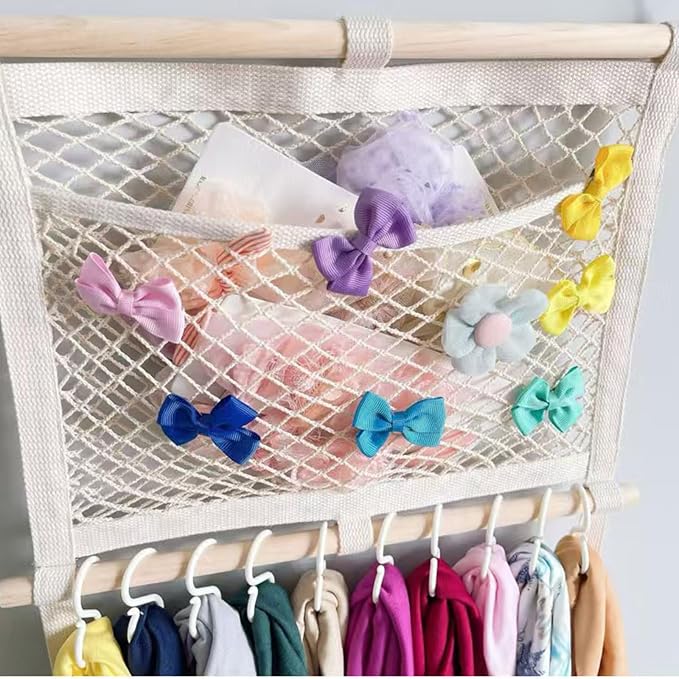 YOcity Headband Holder Organizer for Girls' Hair Bows Holder | Hair Bows Toddler Headband Accessories Organizer Bow Hanger Storage for Nursery Girls' Room Wall Decor