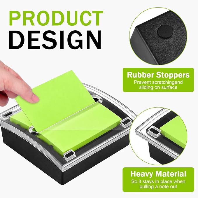 2 Pack Pop Up Sticky Note Dispenser with 24 Pads Pop Up Sticky Notes 3x3 Refills, Sticky Note Holder with 8 Colors Accordion Sticky Notes, Memo Note Pads Back to School Home Office Desk Supplies
