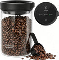 Vacuum Coffee Canister,1.6L Electric Airtight Glass Coffee Container | Auto Vacuum Seal Lid with Touch Screen, Airtight Freshness for Coffee Beans,Grounds,Food Safe,17oz