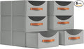 Homsorout Stackable Storage Drawers - Large Collapsible Storage Bins with Drawers, 6 Pack Closet Shelf Organizer Basket, Fabric Pull Out Organizer for Bedroom, Living Room, Dorm, Grey