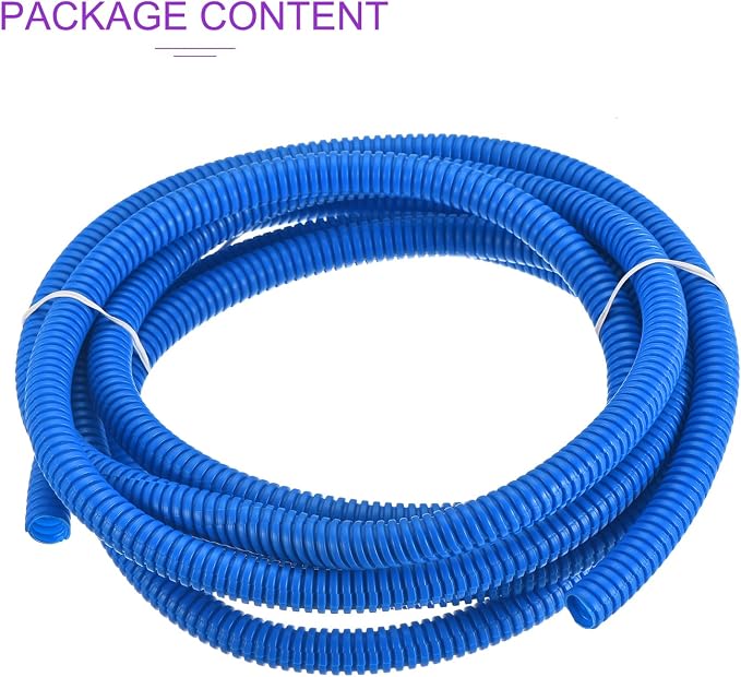 DMiotech 10ft Wire Loom Split Tubing 3/8 Inch(9.5 Mm) ID, Cord Protectors from Pet Flexible Conduit Cable Management for Office, Home, Garden, Blue