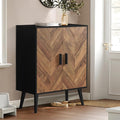 Iwell Storage Cabinet with 2 Shelves & Doors, Sideboard Buffet Cabinet with Storage, Entryway Cabinets, Accent Cabinets for Living Room, Dining Room, Entryway, Black