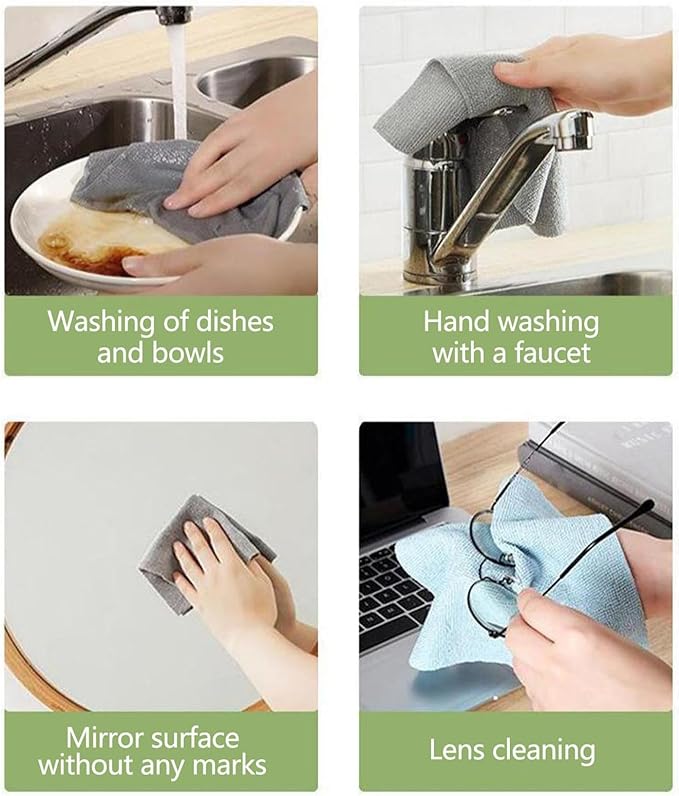 Microfiber Cleaning Cloths in Box, 20 Pack Extract Towels, Lint Free Reusable Rags for Household Kitchen Cleaning, Ultra Absorbent Multi-Purpose Wipes for Car Wash Detailing (04)